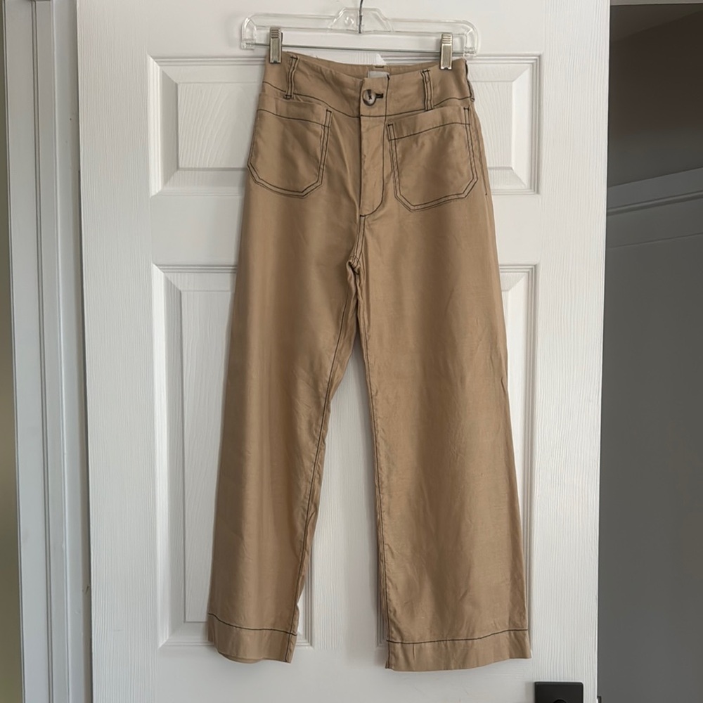 Anthropologie Maeve Tan Wide-Leg Pants